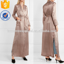 Gestreifte Seide Satin Robe Herstellung Großhandel Mode Frauen Bekleidung (TA3008C)